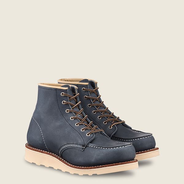 レッド ウィング(Red Wing) 6インチクラシックモック - ショートレガシーレザー ブーツ レディース インディゴブルー JP64985